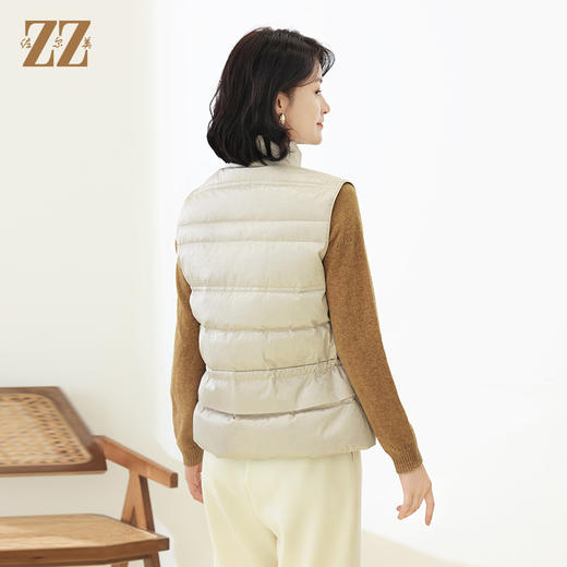 佐尔美冬季新款 时尚百搭无袖立领短款羽绒服女E14YY06 商品图4
