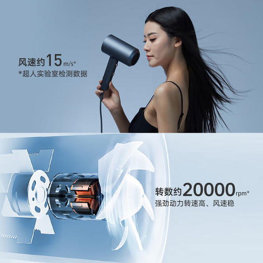 超人电吹风家用吹风机大功率负离子大风力速干低噪音便携吹风筒 DJ818 商品图3