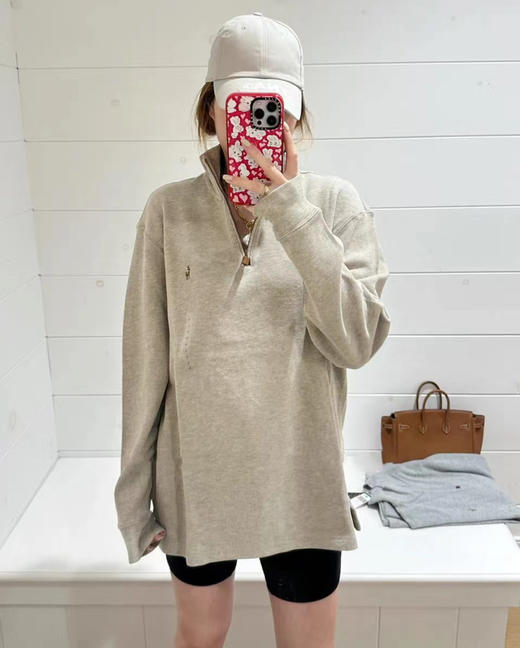 超火！女生穿也超好看~老钱休闲风~RL polo拉夫劳伦男士半拉链棉线翻领针织衫 商品图7