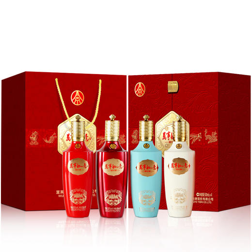 2026闪电特推→五粮液股份万事如意福如意 52度500ml*4瓶礼盒装 浓香型固态法纯粮食白酒 商品图0