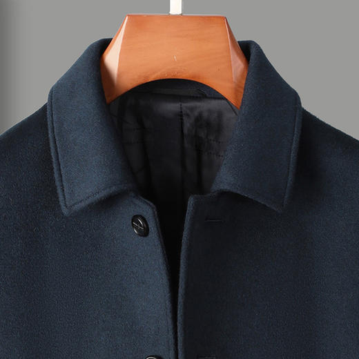 【100绵羊毛】罗蒙秋冬男装毛呢大衣经典翻领款羊毛大衣男士长款羊毛呢子外套男 商品图4