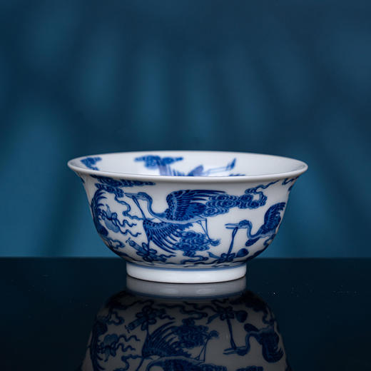 青花柴窑云鹤八宝盏 商品图1