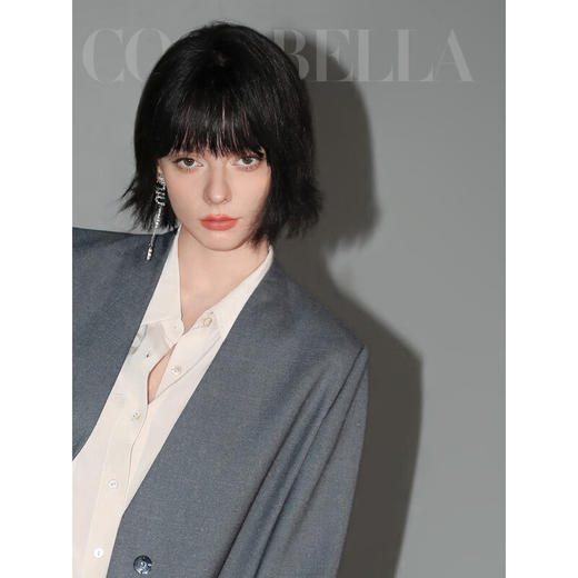COCOBELLA简约气质裸领精纺西装通勤职业一粒扣西服外套SI69 商品图2
