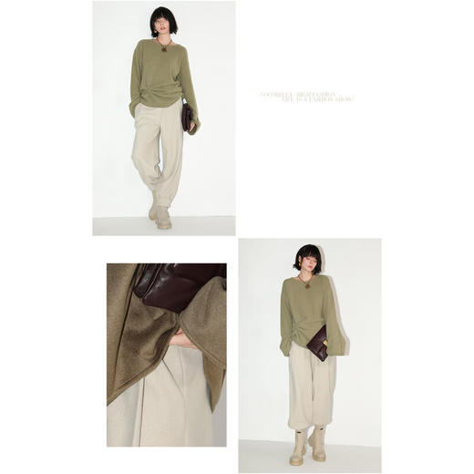 COCOBELLA设计师捏褶加厚灯笼裤女宽松大码休闲束口靴裤PA561 商品图3