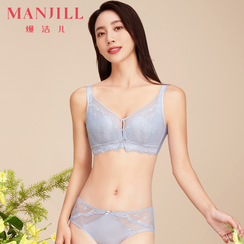 【商场同款】熳洁儿 水晶杯乳胶文胸兔耳杯蕾丝大胸显小柔丝钢圈防下垂23701319