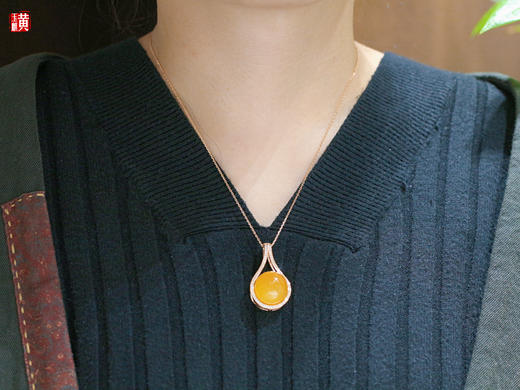 【明月】蜜蜡吊坠，925银镶 商品图7