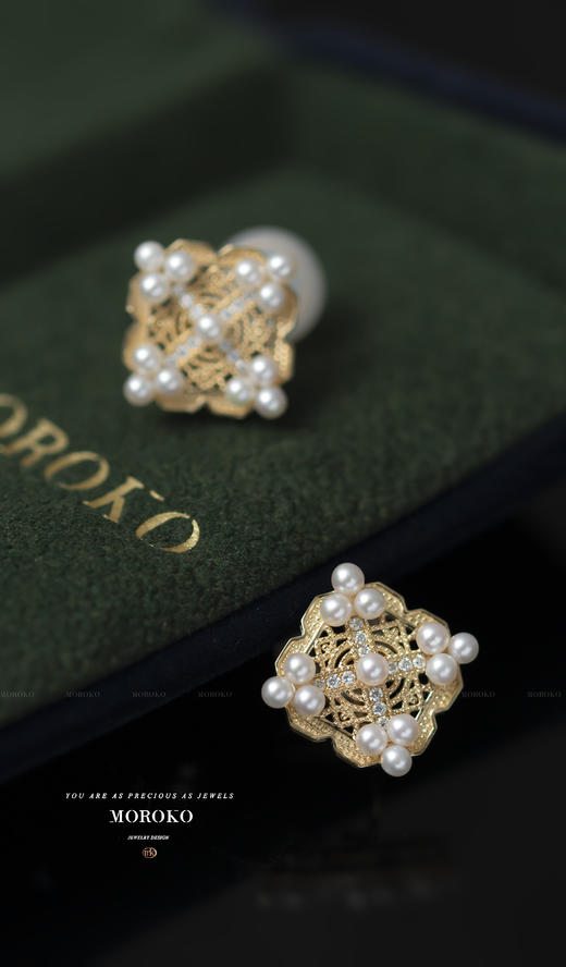 棋盘格「耳夹」也可做耳钉款 商品图1