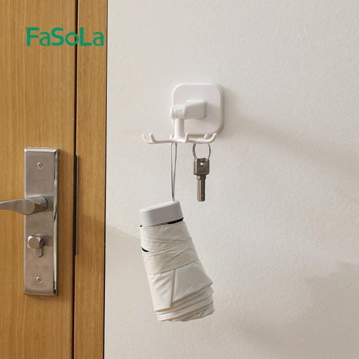 FaSoLa旋转挂钩厨房壁挂六爪架免打孔锅铲铲子勺子厨具收纳置物挂架 商品图6