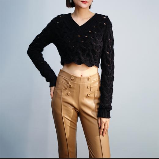 LIYIHAN 小喇叭皮长裤 Y234K13090 商品图1