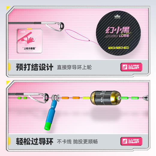 汉鼎幻小黑补给滑漂钓线组绑好鱼线子线双钩成品主线碳氟路滑套装 商品图2