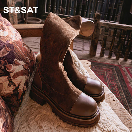 星期六优雅过膝弹力瘦瘦靴靴SS34117655 商品图1