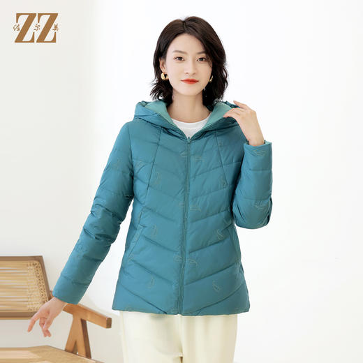 佐尔美冬季新款 通勤简约双面穿连帽短款羽绒服女E14YY35 商品图2