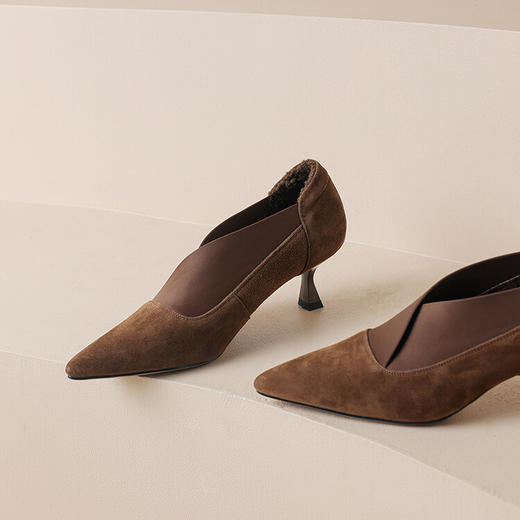 尖头细跟拼接，显瘦复古法式踝靴DB-M5688M 商品图2