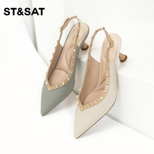 星期六尖头铆钉气质中后空SS31114328 商品图0