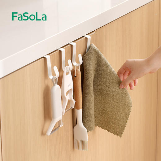 FaSoLa橱柜门背式挂钩宿舍门后挂衣钩免打孔挂架厨房抽屉收纳架 商品图2