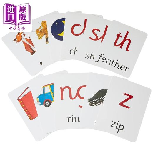 【中商原版】快乐自然拼读单词图片闪卡抽认卡 手写体 英式英语版 Jolly Phonics Picture Flash Cards in Precursive Letters 商品图2