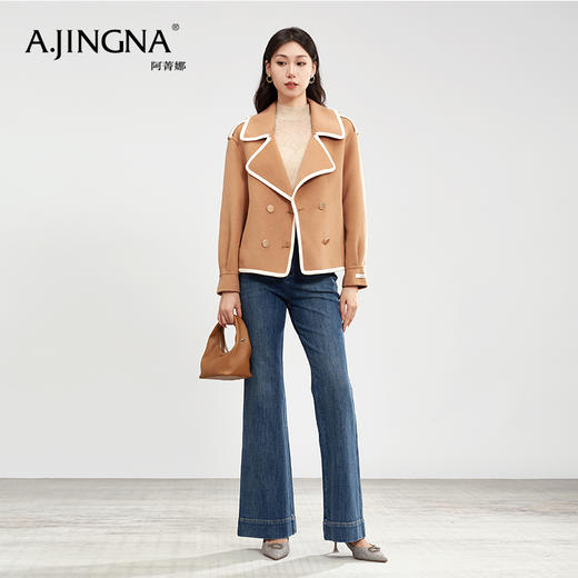 【商城同款】阿菁娜舒适简约短款减龄风衣F30D211066 商品图2