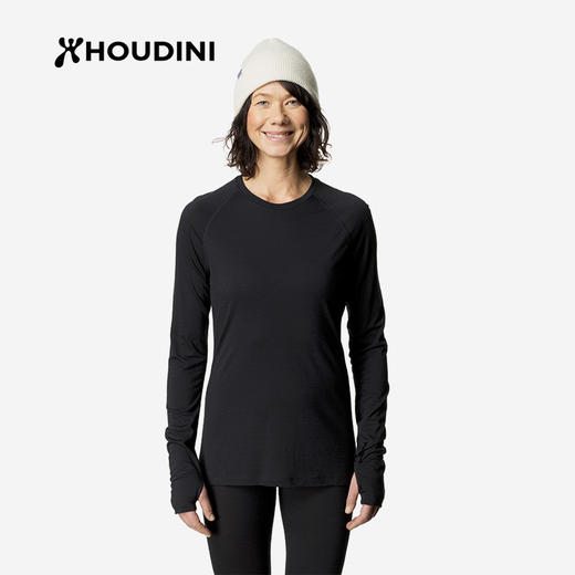 HOUDINI胡丁尼 Desoli Light Crew 迪索丽 女款美利奴羊毛长袖T恤840030 商品图0