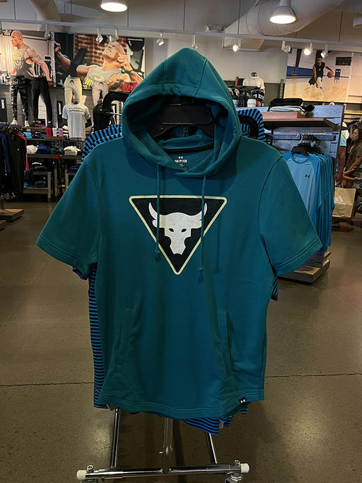 Under Armour/安德玛 男士连帽宽松袋鼠兜胸前印花短袖卫衣 商品图1