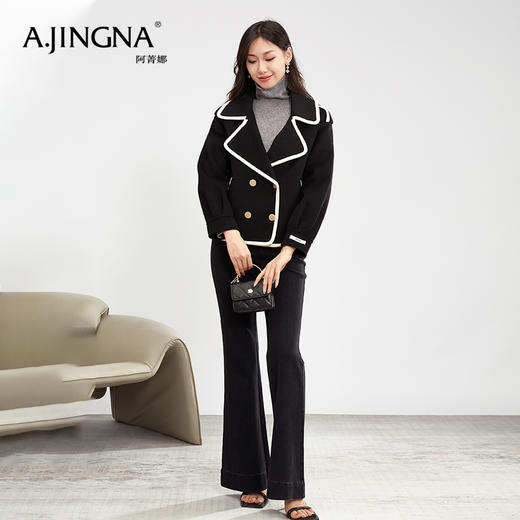 【商城同款】阿菁娜舒适简约短款减龄风衣F30D211066 商品图3