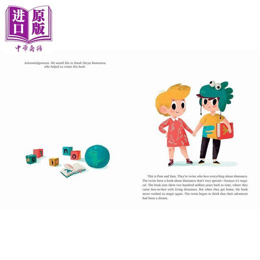【中商原版】双子星的侏罗纪 Twins Travel to the Jurassic 英文原版 儿童绘本 图画故事书 精装绘本 进口儿童读物 小初文学 商品图1