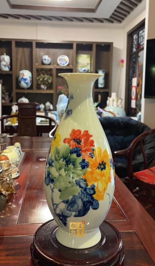 釉下五彩花开富贵玉壶春 商品图0