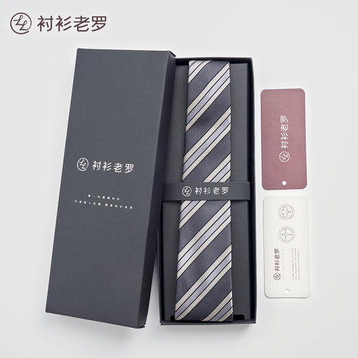 桑蚕丝提花条纹领带 商品图3