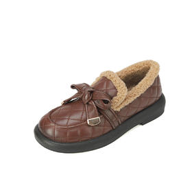 西村名物2023秋冬季新款加绒乐福鞋豆豆鞋外穿雪地鞋T23CM34711