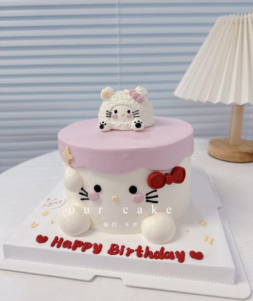hello kitty动物手绘卡通蛋糕-低糖处理无添加 商品图2