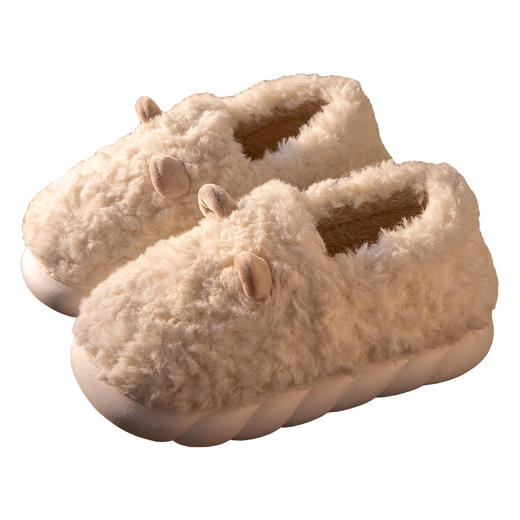 【暖冬速递 行走无忧❗️绵羊棉拖鞋女】4.0踩屎感，冬日居家常备❗️男女情侣同款，柔软舒适，可爱冬季居家用包跟保暖毛绒棉拖鞋男男士父亲节礼物新年礼盒年货礼盒 商品图4