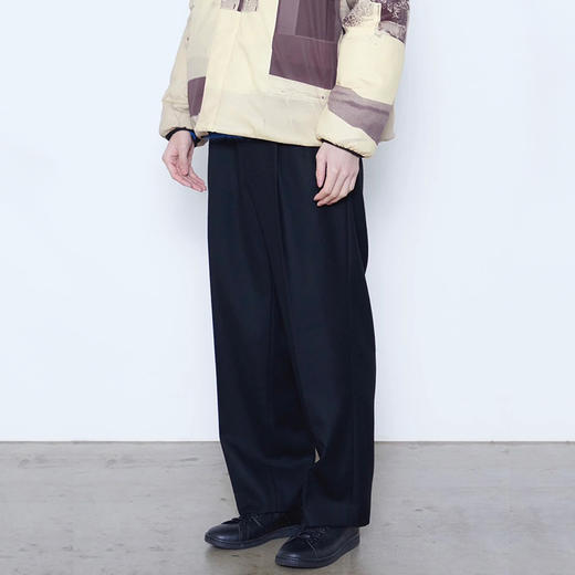 SOE Flannel Wide Trousers 羊毛垂坠感宽松阔腿休闲长裤 商品图1