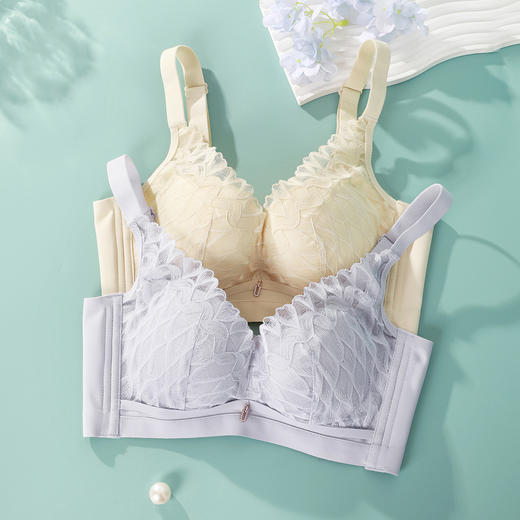 熳洁儿 小胸聚拢舒适莫兰迪文胸调整型收副乳无钢圈乳森果油罩杯23761515 商品图6
