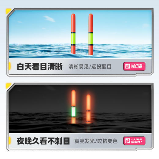 汉鼎幻小黑路滑浮漂补给高灵敏咬钩变色大肚漂远投海钓夜光大物漂 商品图1