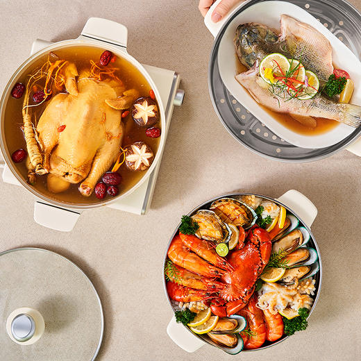 【小程序】小熊电蒸锅 DZG-CA3E1 米黄色 铝锅+蒸笼 商品图1