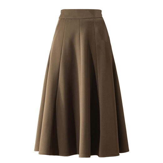 秋款中长款简约修身时尚通勤大摆裙，高腰百褶拼接气质半身裙MYX-2882 商品图4