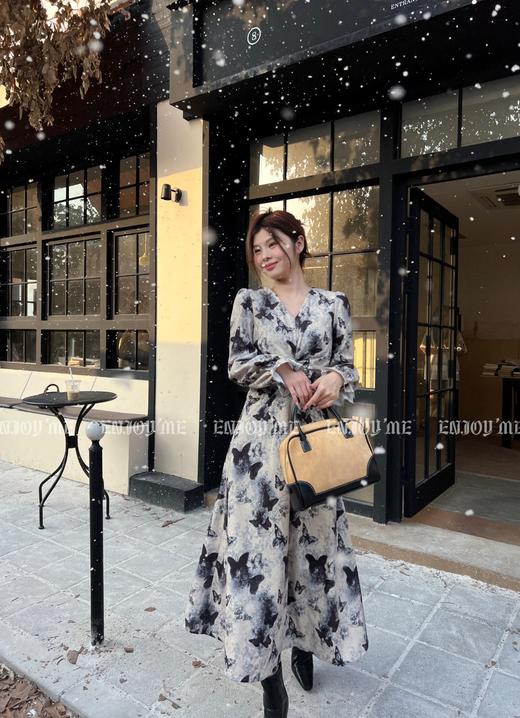 【门店同款】冬季派对复兴-复古蝴蝶扭结连衣裙 154875846 商品图2