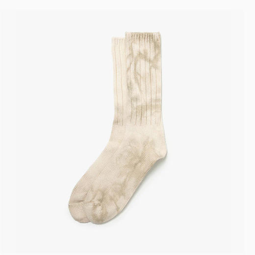 hobo TIE-DYED CREW SOCKS C/N/PU 植物天然染色复古螺纹袜子 商品图0