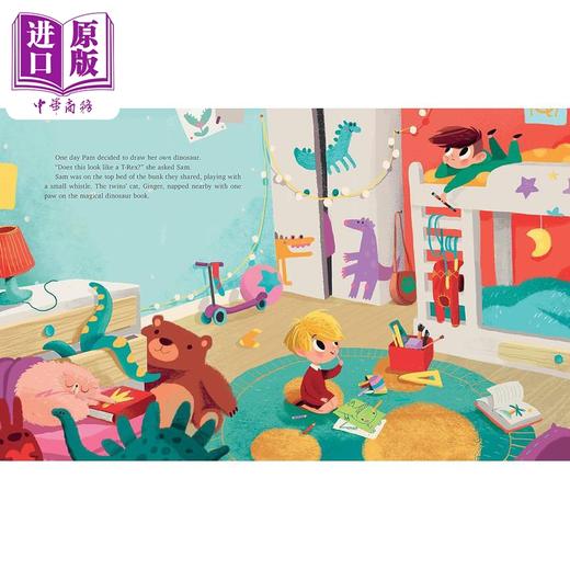 【中商原版】双子星的侏罗纪 Twins Travel to the Jurassic 英文原版 儿童绘本 图画故事书 精装绘本 进口儿童读物 小初文学 商品图2