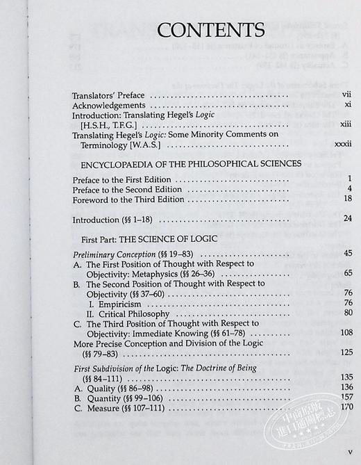 【中商原版】小逻辑 黑格尔 英文原版 G W F HegelThe Encyclopaedia Logic Part I of the Encyclopaedia 商品图4