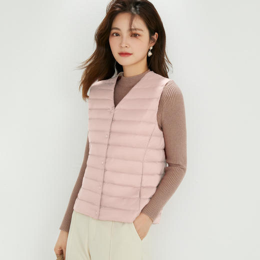 秋冬【白鸭绒90绒马甲】圆领V领可变 带内胆羽绒服背心 轻便坎肩马甲大码女装 商品图14