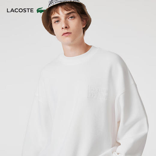 【海南专供价】Lacoste法国鳄鱼男装新款简约纯色圆领宽松套头卫衣SH2507-10 商品图2