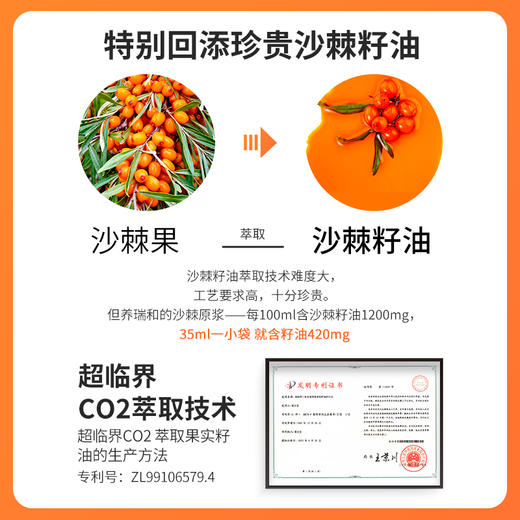 【1/4/12盒】养瑞和丨沙棘原浆·35ml*7袋/盒 FX-A-1418-231215 商品图5