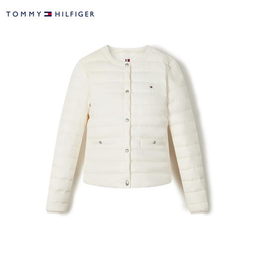 【海南专供价】TOMMY女装小香风圆领鸭绒合身轻暖羽绒服外套WW0WW40204 商品图3