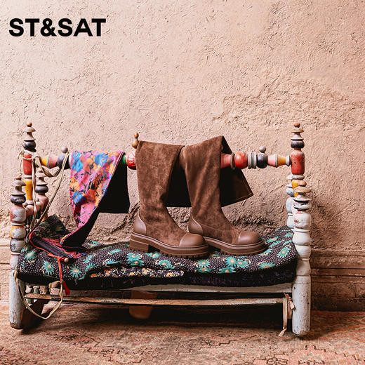 星期六优雅过膝弹力瘦瘦靴靴SS34117655 商品图2