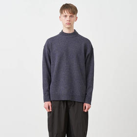 ATON WOOL MOULINE MOCKNECK SWEATER男装特制染色编织半高领毛衣