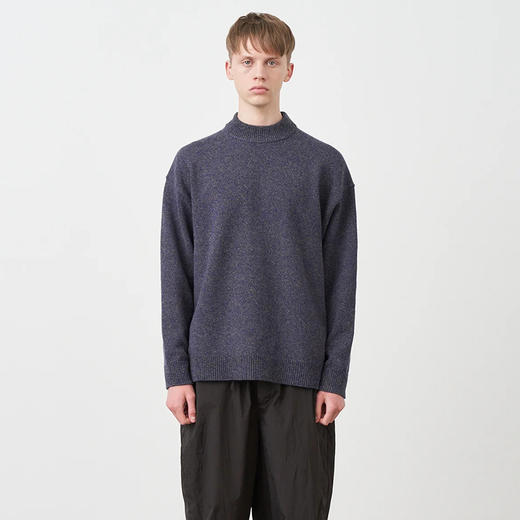 ATON WOOL MOULINE MOCKNECK SWEATER男装特制染色编织半高领毛衣 商品图0