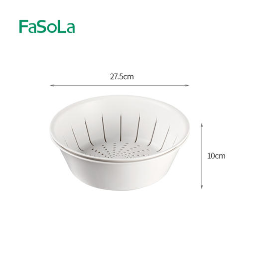 FaSoLa双层洗菜盆沥水篮厨房洗水果盘客厅家用多功能洗菜盆菜篮 商品图9