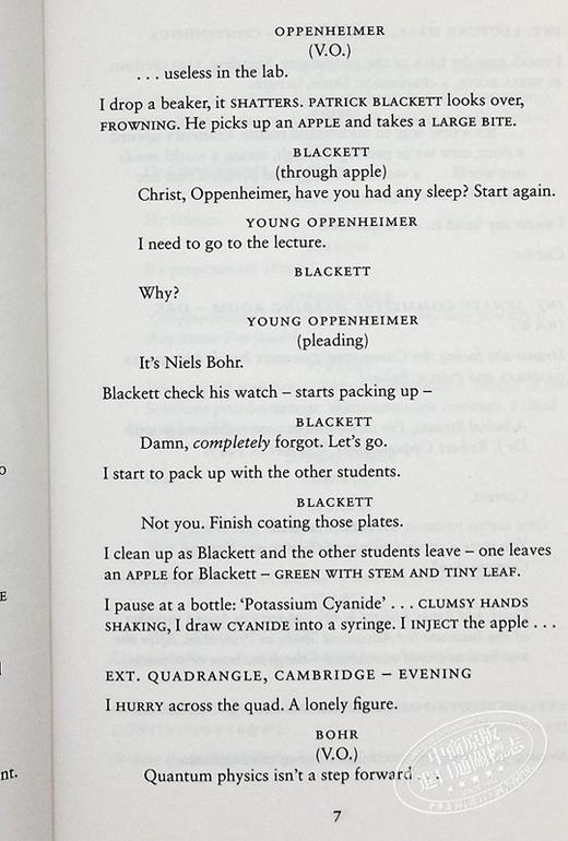 【中商原版】奥本海默 电影剧本书 克里斯托弗 诺兰执导电影 原子弹之父	Oppenheimer 英文原版 Christopher Nolan 电影小说 商品图6