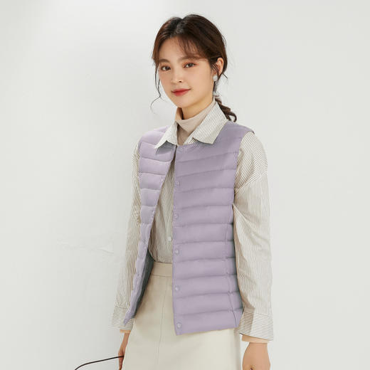 秋冬【白鸭绒90绒马甲】圆领V领可变 带内胆羽绒服背心 轻便坎肩马甲大码女装 商品图12