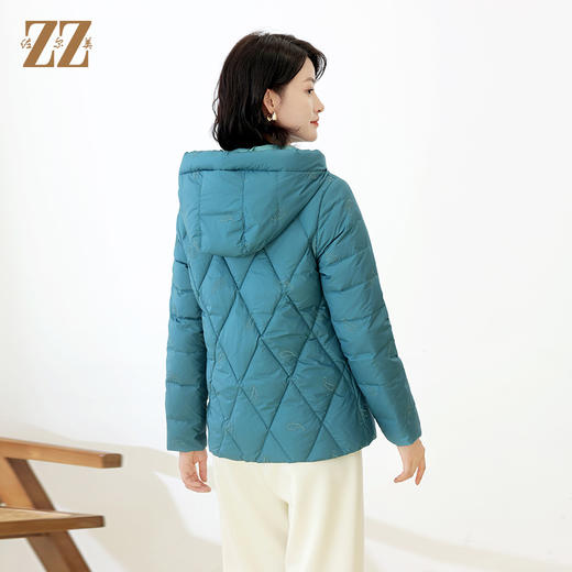 佐尔美冬季新款 通勤简约双面穿连帽短款羽绒服女E14YY35 商品图4